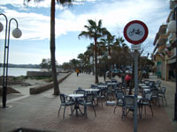 Cafe in Cala Millor at the Sea